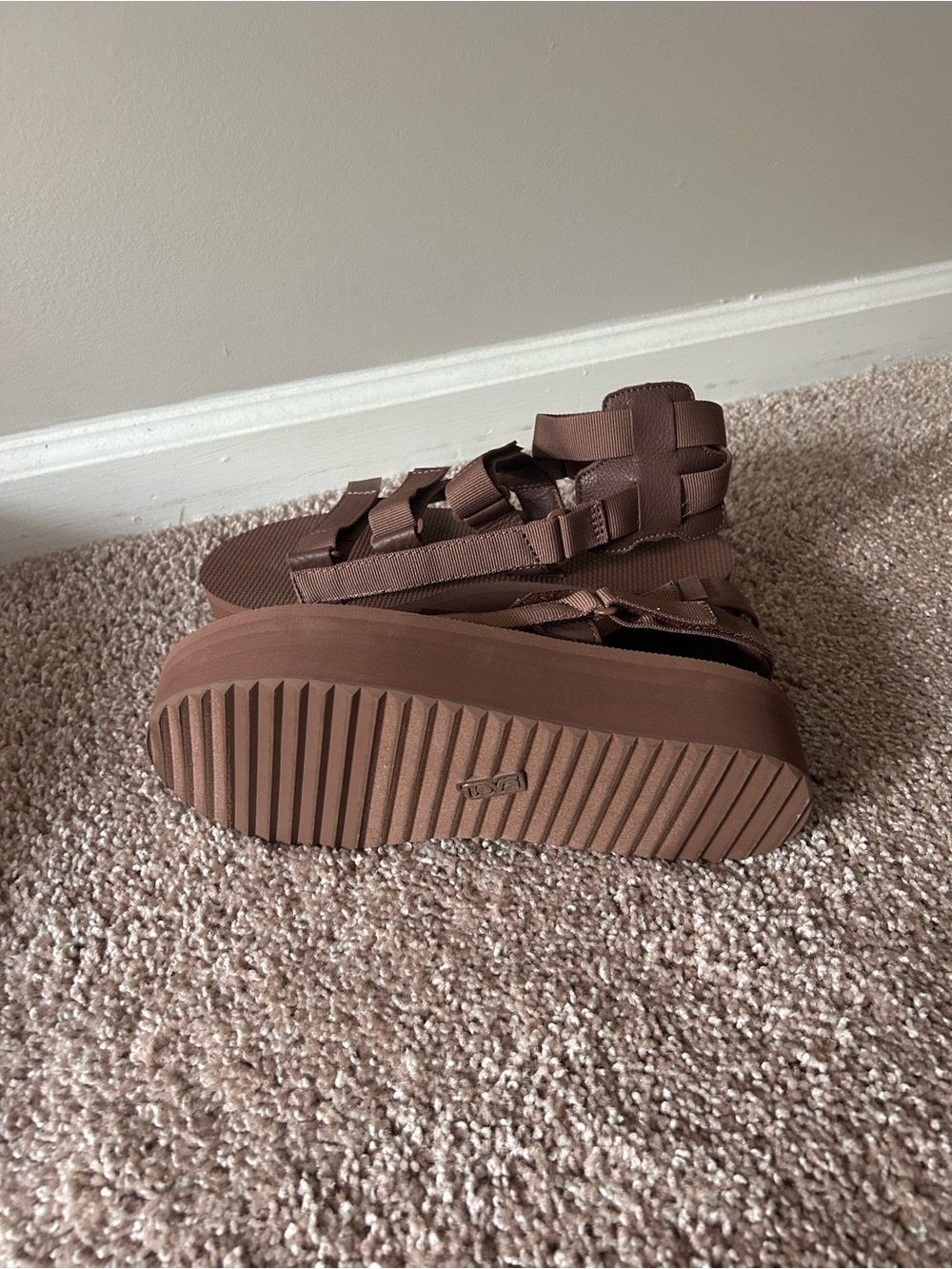 Teva Brown Platform Strappy Sandals - Picture 2 of 4